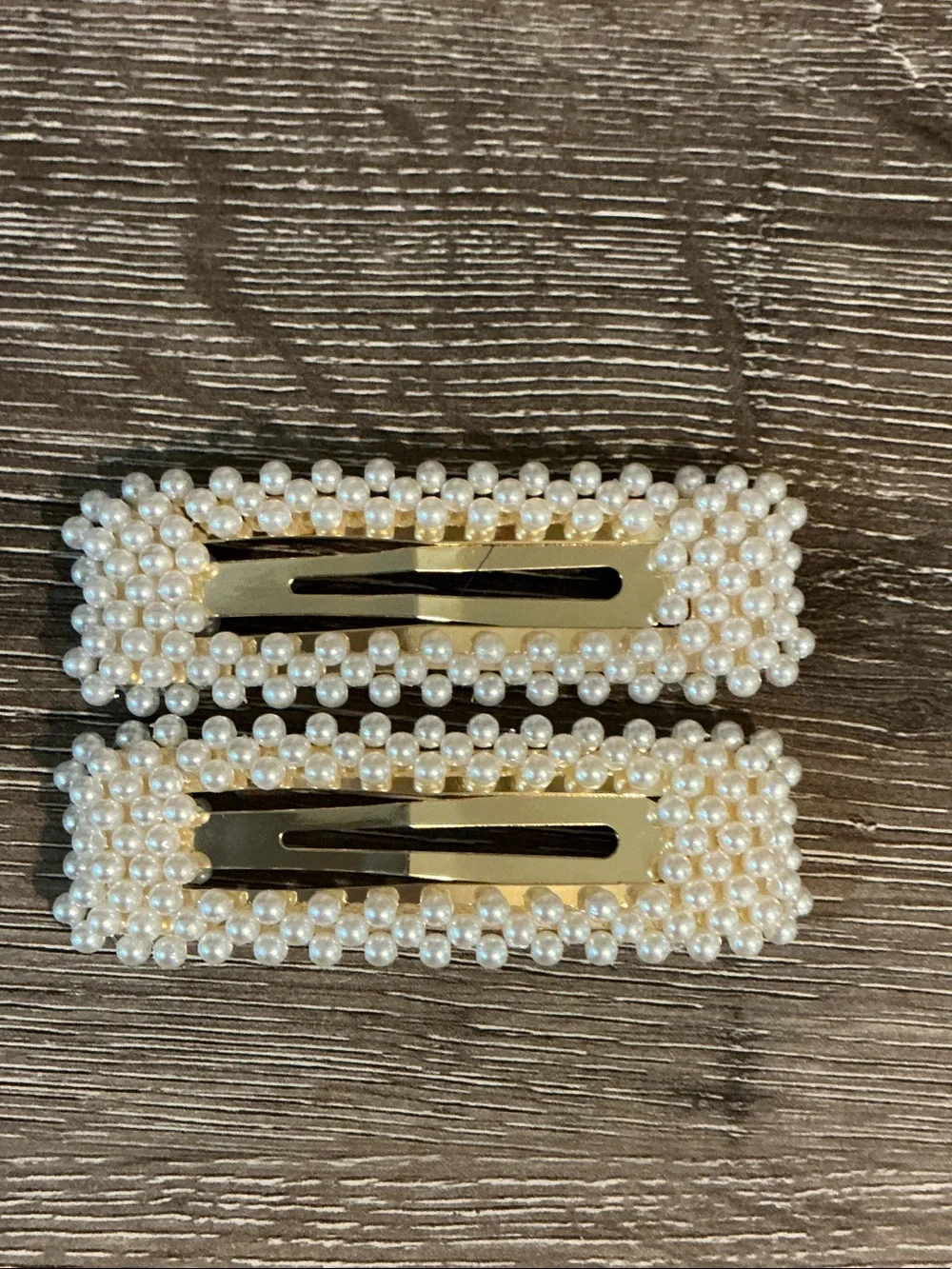 Pearl Hair Barrettes Black Hair Clip Barrette 2 Ponytail Holders Stones Beads